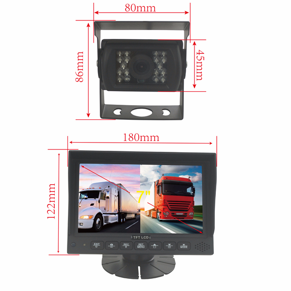 7inch AHD 2 Split Reversing Camera System