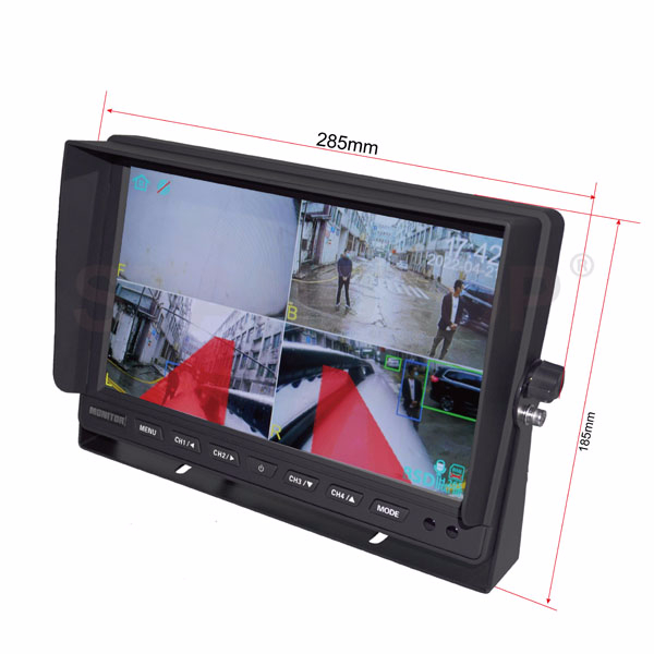 10.1″HD Quad Monitor Blind Spot Detection System