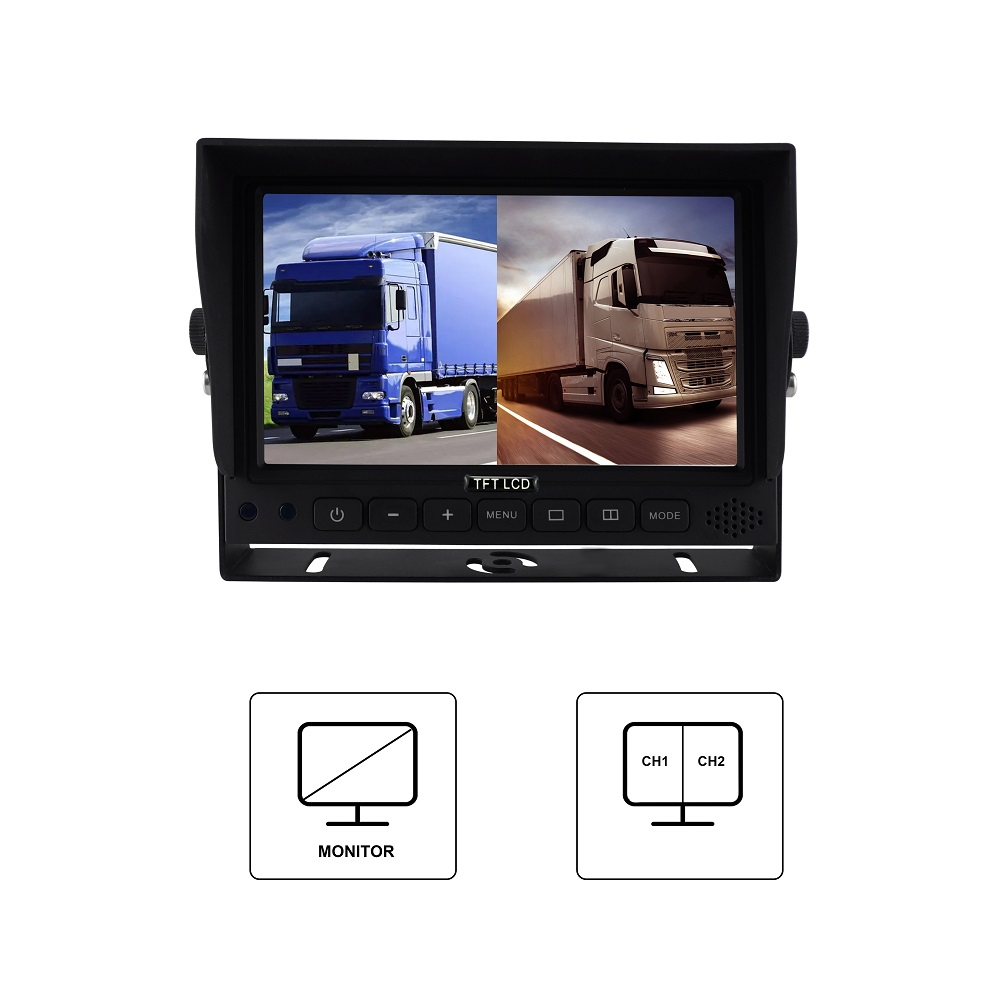 7 inch HD 1080P 2 Split Rearview monitor 