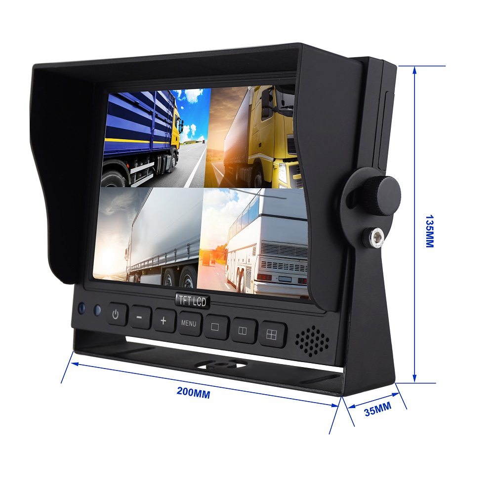 7 inch HD 1080P Quad Rearview monitor 