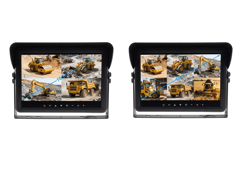 10.1" 1080p Waterproof Monitor 4 Split DVR For Trucks, Construction & Heavy Duty Vehicles