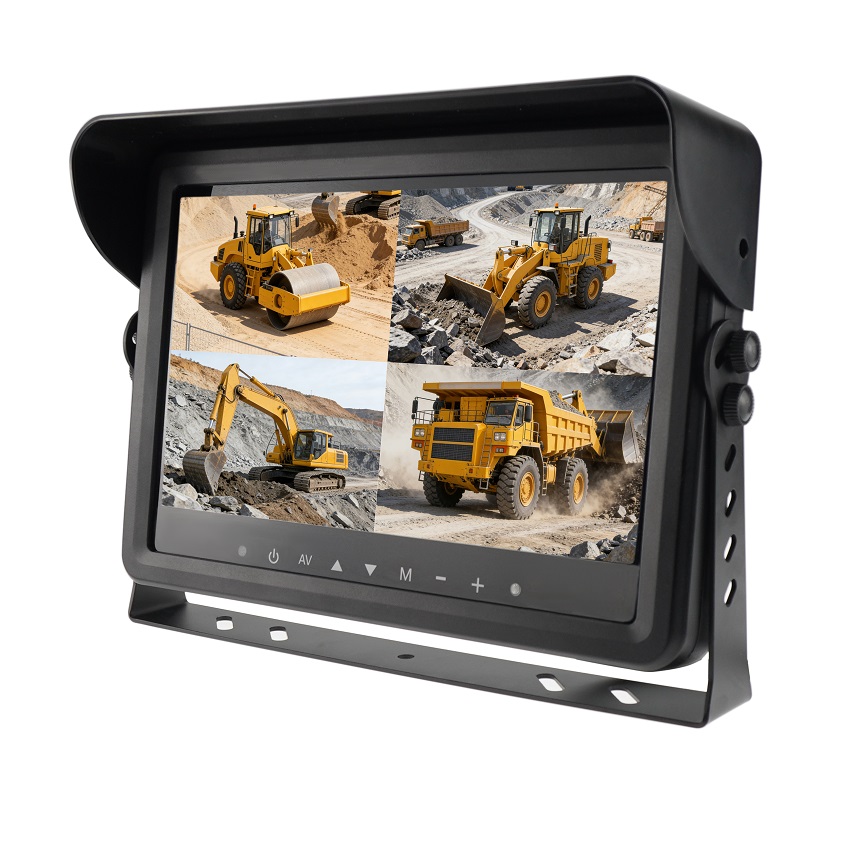 10.1" 1080p Waterproof Monitor 4 Split DVR For Trucks, Construction & Heavy Duty Vehicles