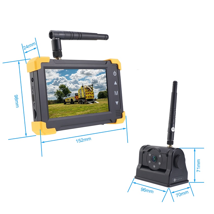 5 Inch Waterproof Wireless Backup Camera System with Rechargeable Monitor & Camera