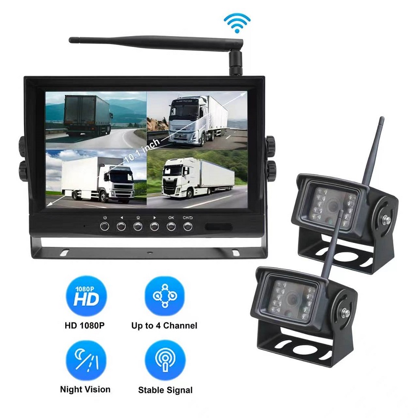 10.1 Inch Wireless Quad Camera System for Agricultural Machinery & Heavy Duty Vehicles