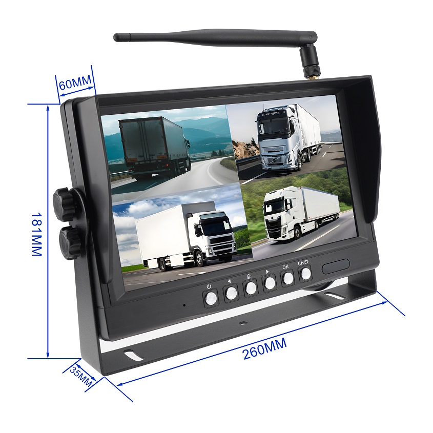 10.1 Inch Wireless Quad Camera System for Agricultural Machinery & Heavy Duty Vehicles