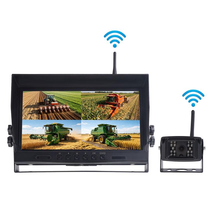 10.1 Inch Wireless Quad Camera System for Agricultural Machinery & Heavy Duty Vehicles